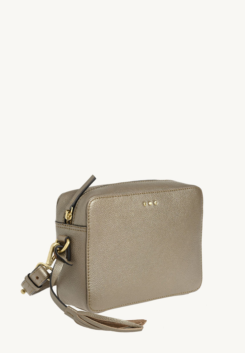 CAMERA - Sac bandoulière en cuir grainé Bronze