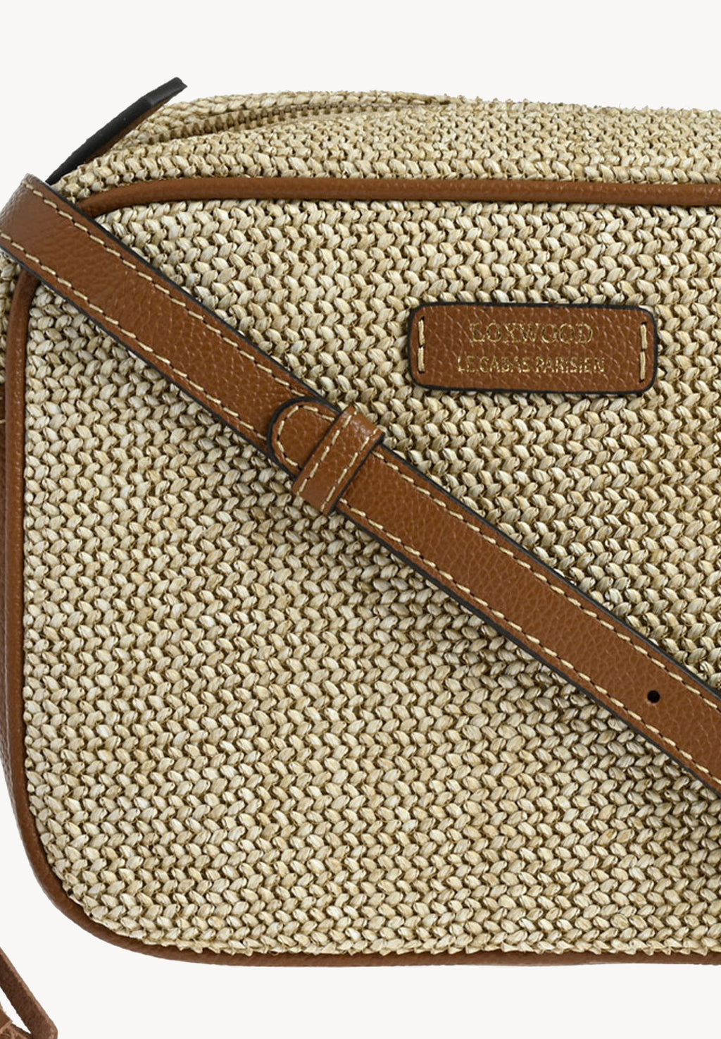 CAMERA - Petit sac trotteur en raphia et cuir