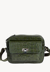 ROMY - Small crocodile-embossed leather trotter