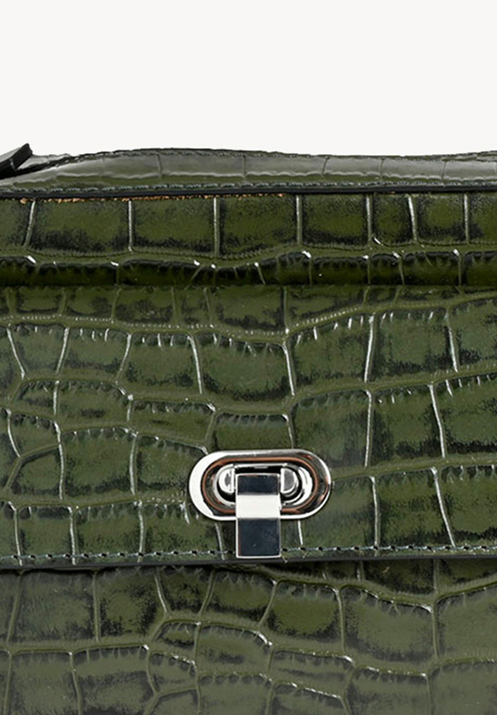 ROMY - Small crocodile-embossed leather trotter