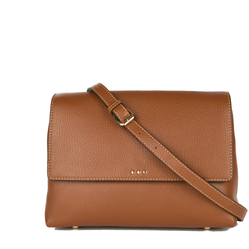 NICOLE - Grained leather shoulder bag