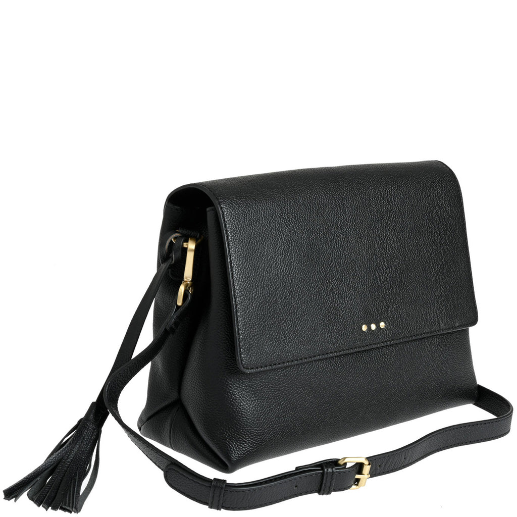 NICOLE - Grained leather shoulder bag