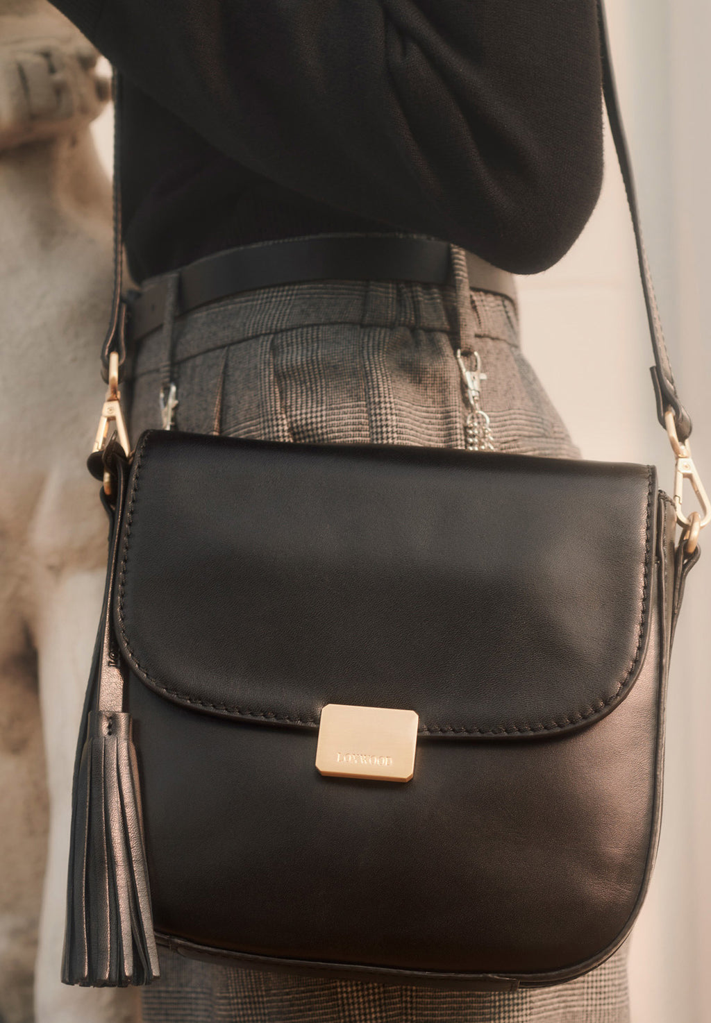 LAURENE - Smooth leather messenger bag