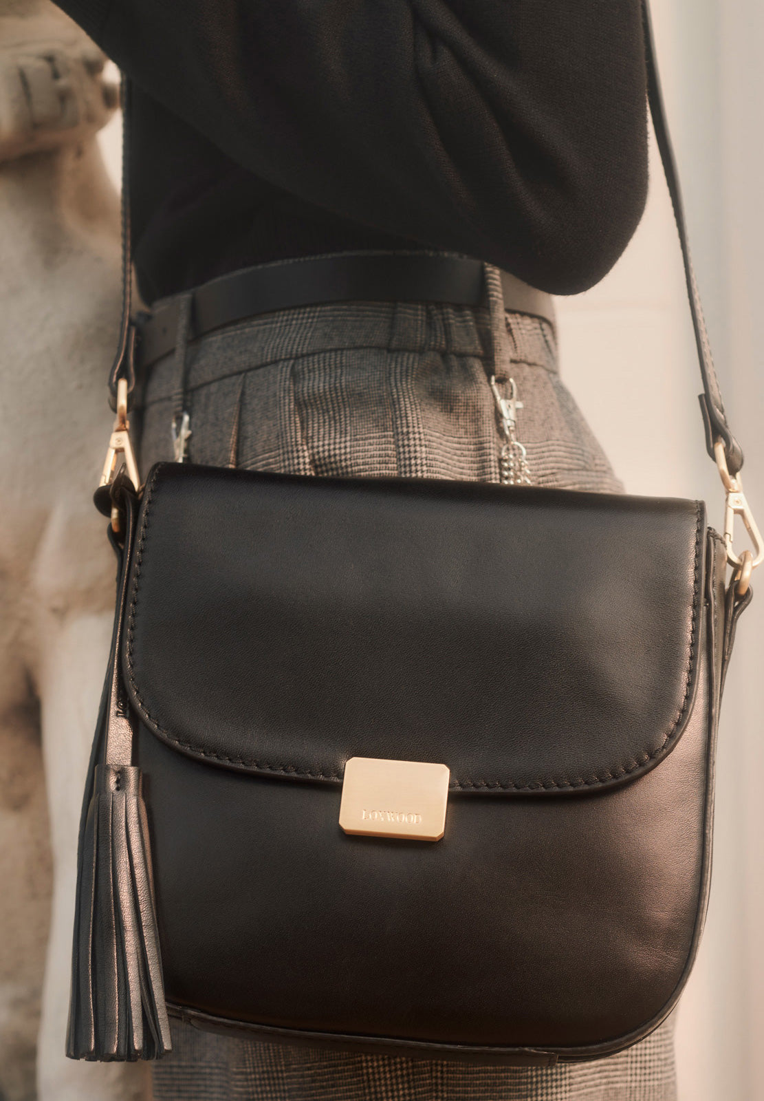 LAURENE - Smooth leather messenger bag
