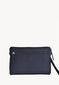 ZORA - ORIGAMI-style grained leather zipped clutch bag