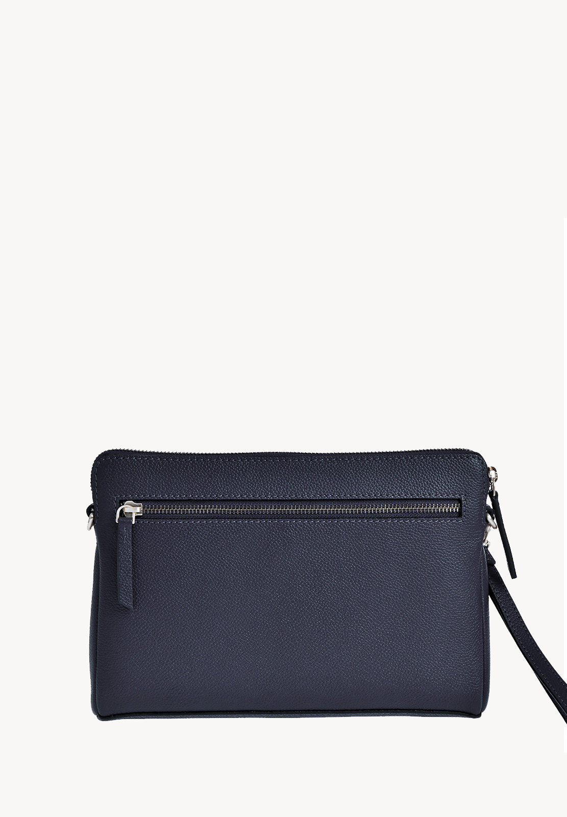 ZORA - ORIGAMI-style grained leather zipped clutch bag