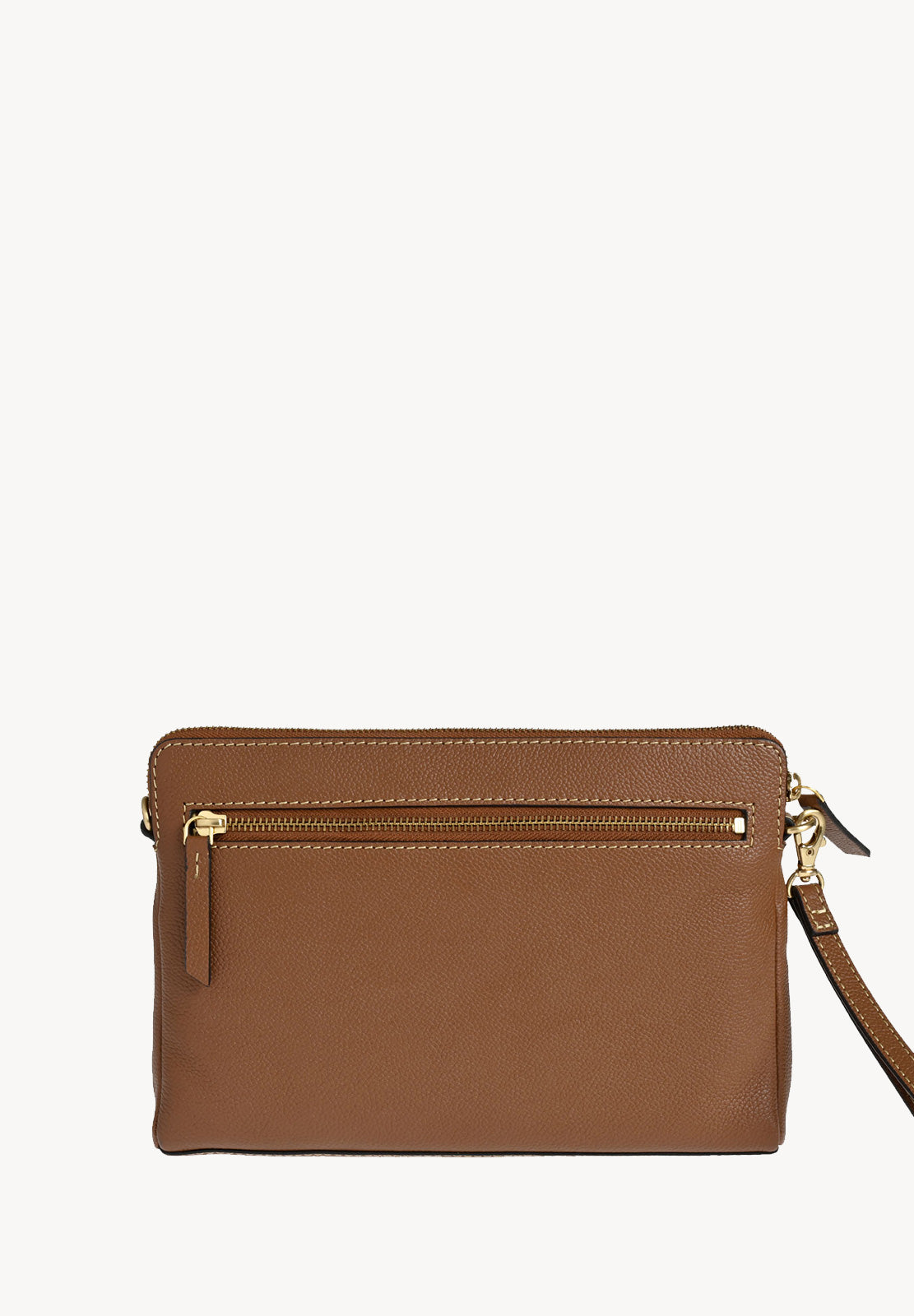 ZORA - Sac pochette zippé en cuir grainé façon ORIGAMI
