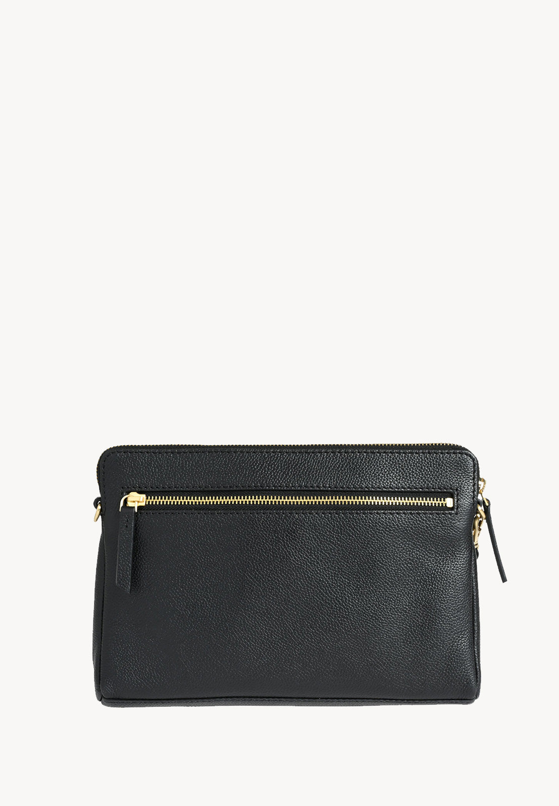 ZORA - ORIGAMI-style grained leather zipped clutch bag