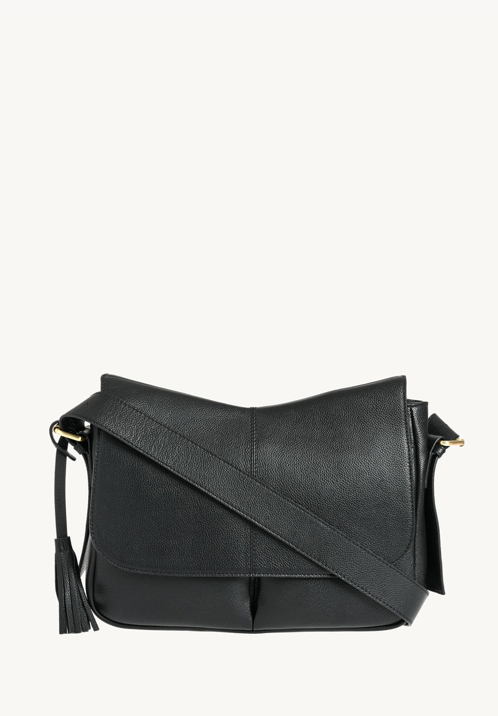 GISELE - Grained leather satchel bag