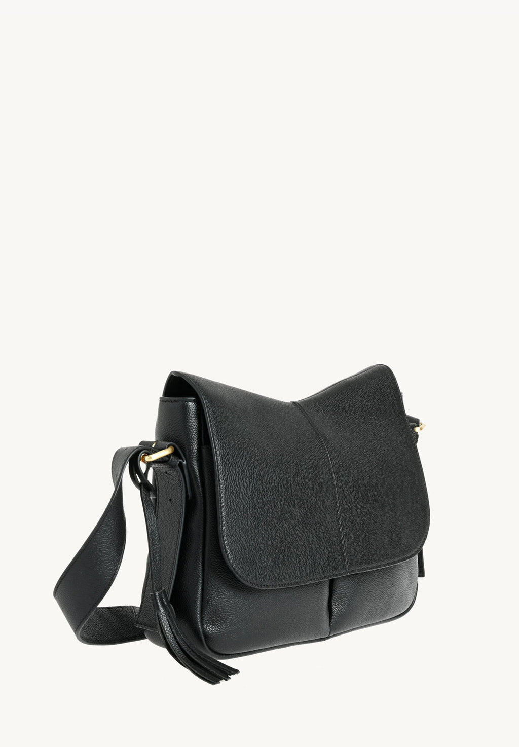 GISELE - Grained leather satchel bag