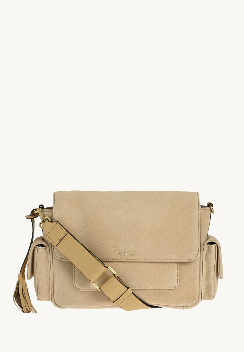 ELLIE - Suede Leather Messenger Bag