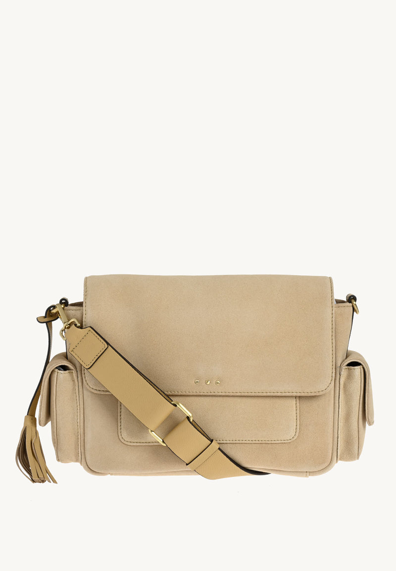 ELLIE - Suede Leather Messenger Bag