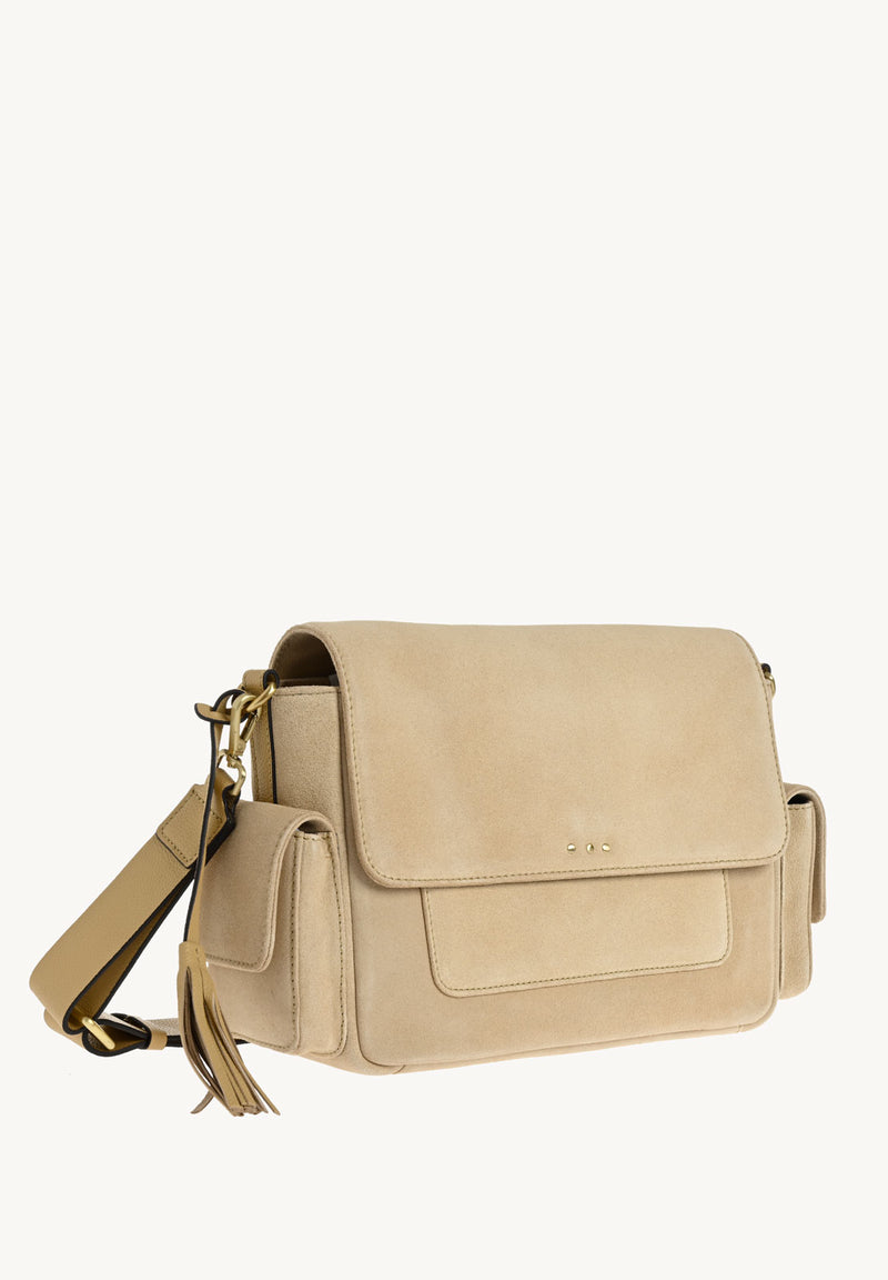 ELLIE - Suede Leather Messenger Bag
