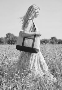 NANTUCKET - Grand cabas en toile & cuir