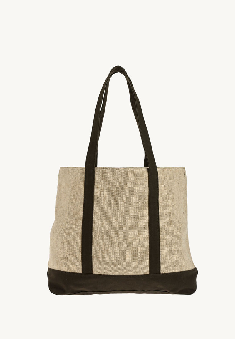 NANTUCKET - Grand cabas en toile & cuir