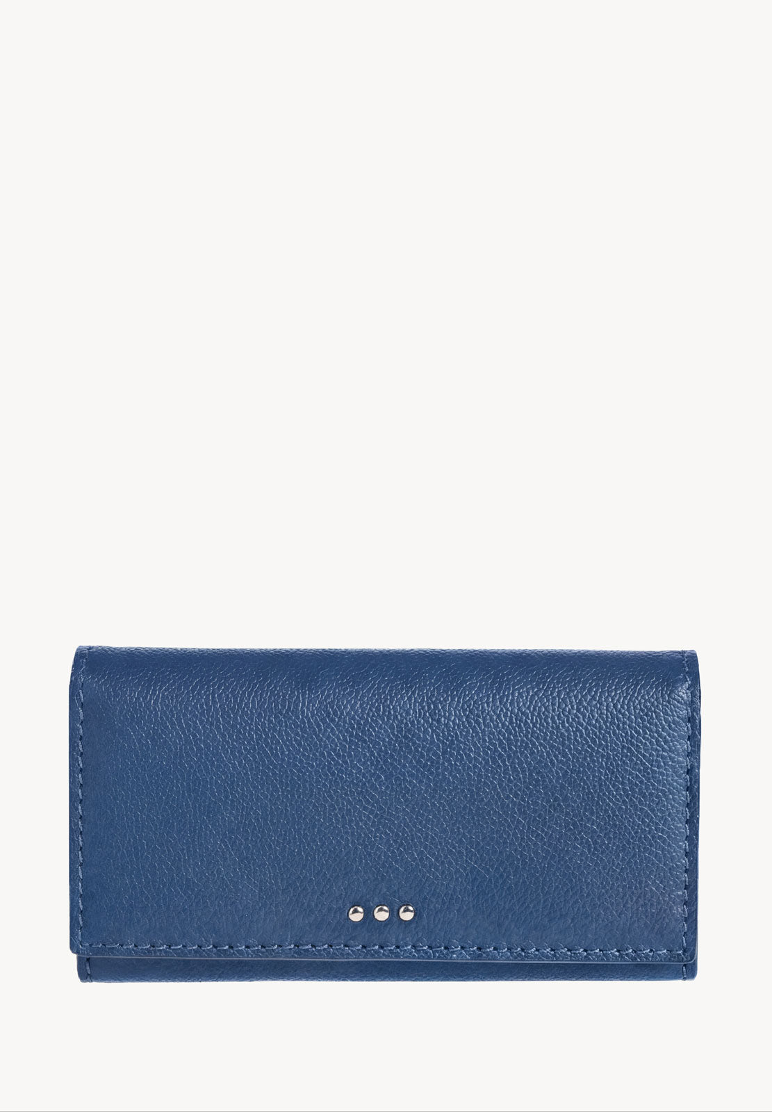 Flap Wallet - Blue Jean Grained Leather