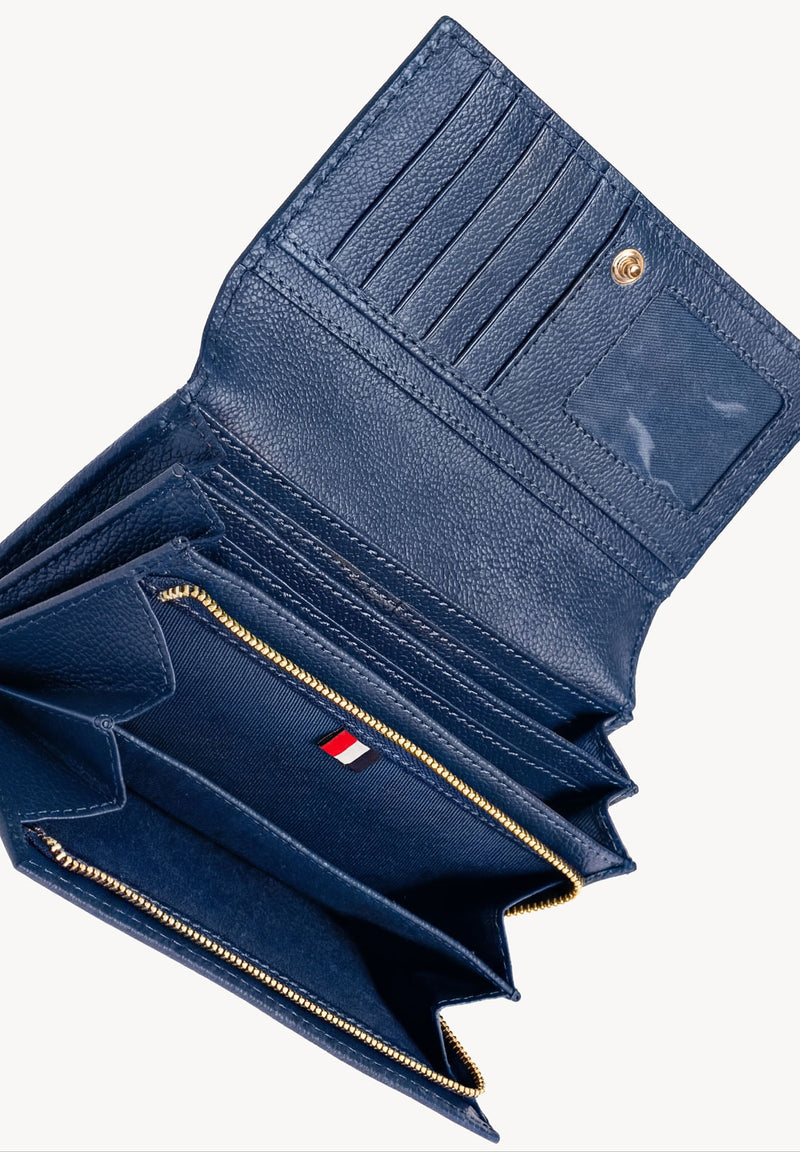 Flap Wallet - Blue Jean Grained Leather