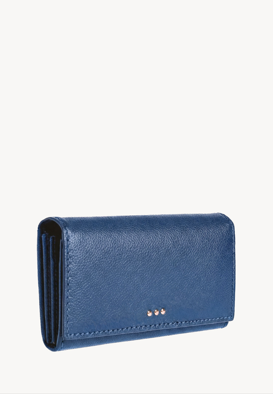 Flap Wallet - Blue Jean Grained Leather