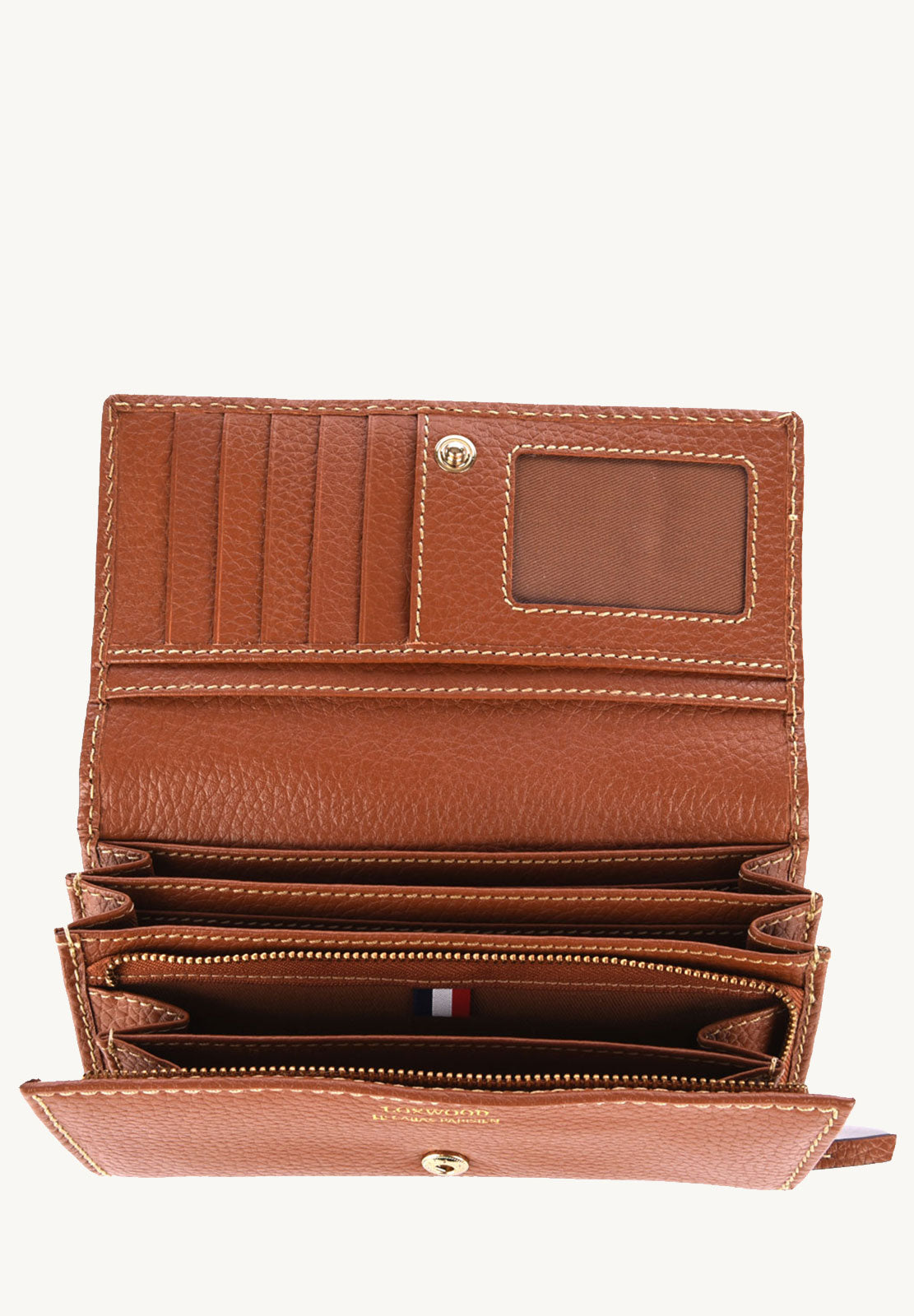 Flap wallet - Grained leather