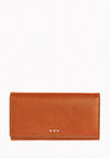 Flap wallet - Orange grained leather