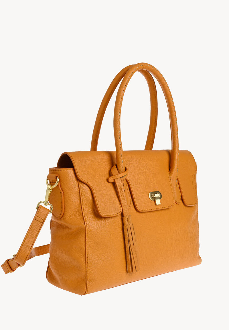 NEW BIBOU - Sac rabat en cuir grainé