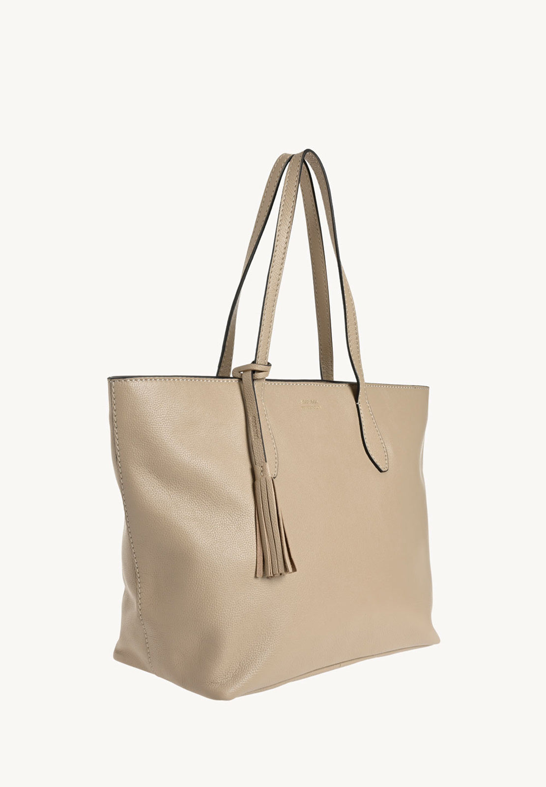 SHOPPER - Sac porté épaule en cuir grainé Mastic