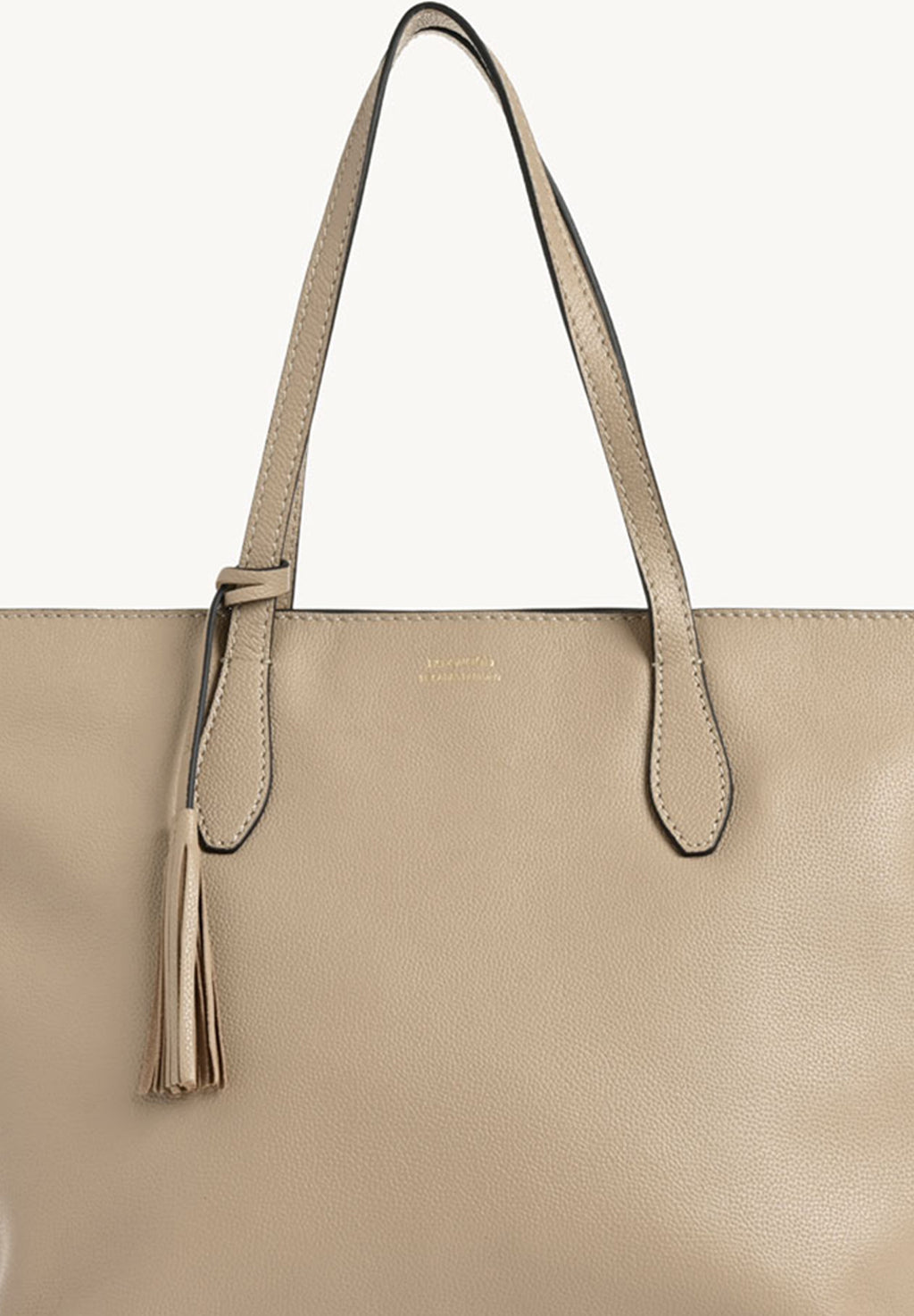 SHOPPER - Sac porté épaule en cuir grainé Mastic