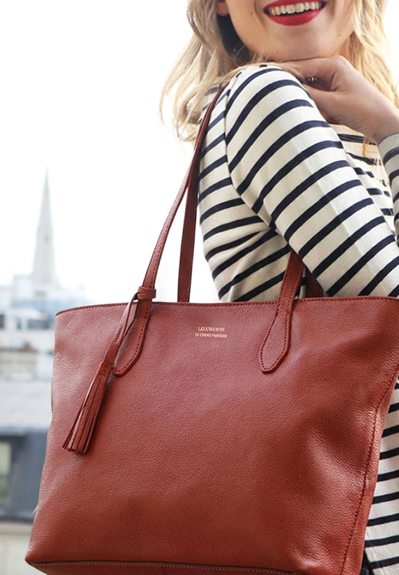 SHOPPER - Grained leather shoulder bag