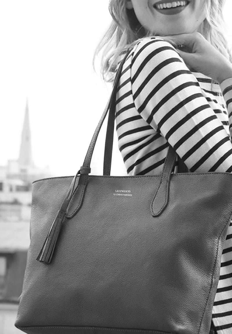 SHOPPER - Grained leather shoulder bag