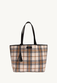 MAUREEN - Wool & leather shopper bag