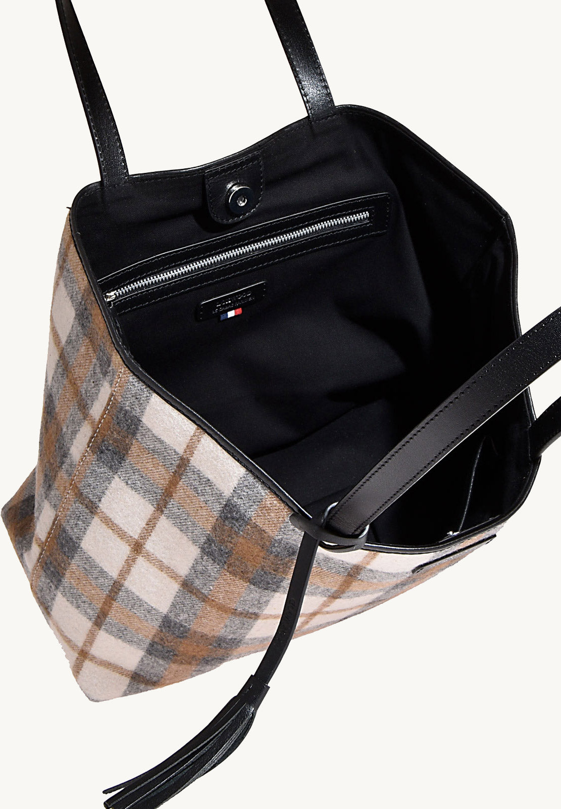 MAUREEN - Wool & leather shopper bag