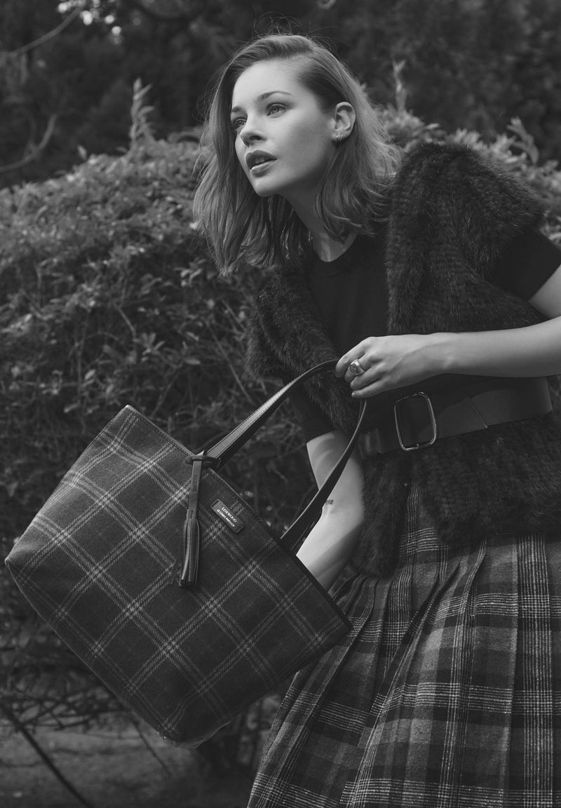MAUREEN - Wool & leather shopper bag