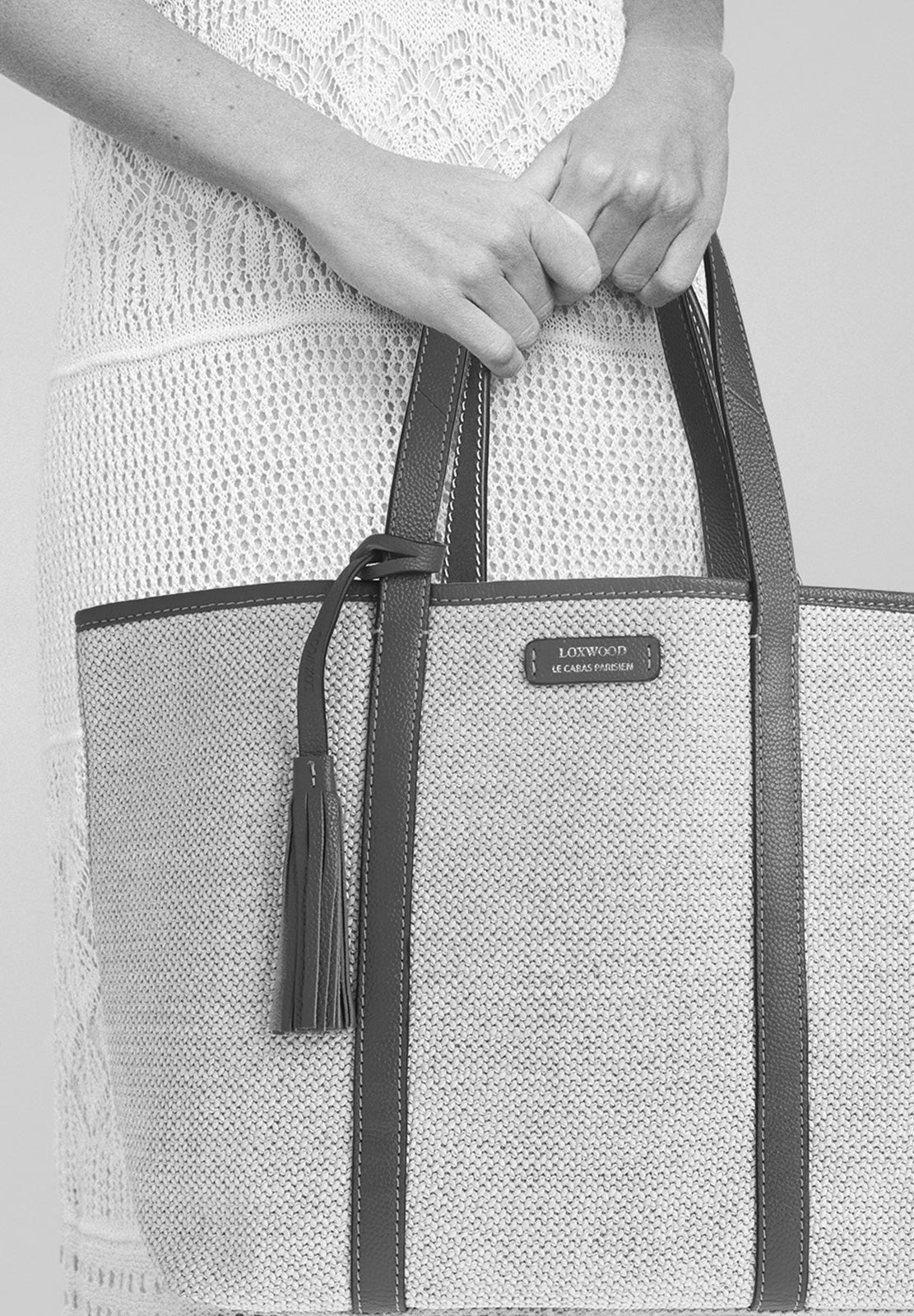 MAUREEN - Raffia and leather shopper bag