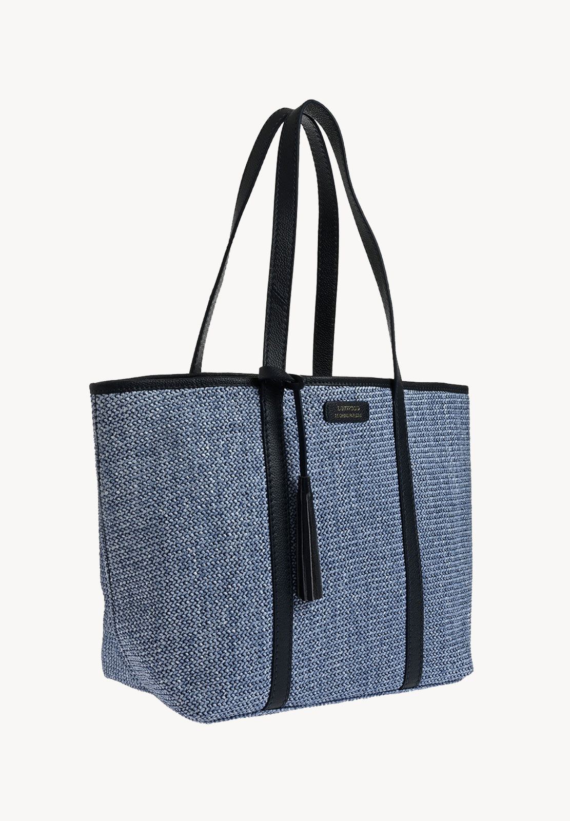 MAUREEN - Raffia and leather shopper bag