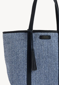 MAUREEN - Raffia and leather shopper bag