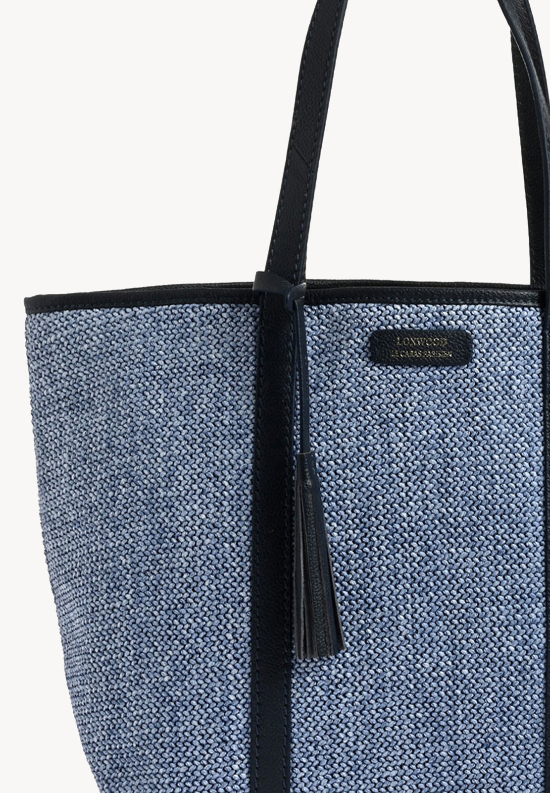 MAUREEN - Raffia and leather shopper bag