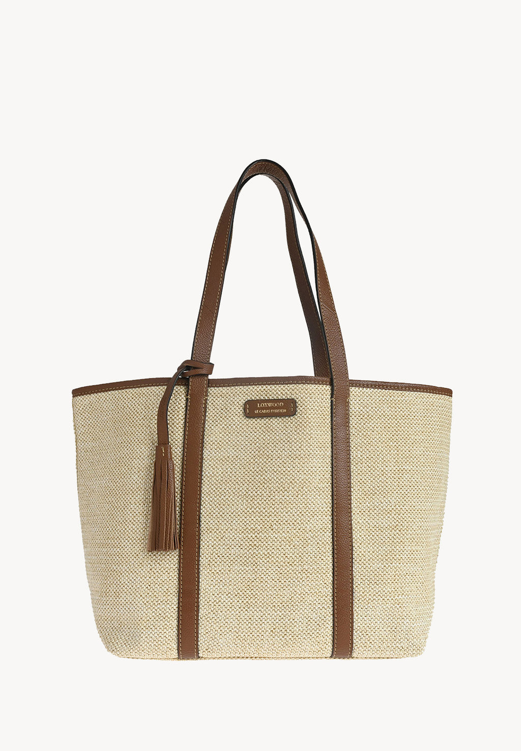 MAUREEN - Raffia and leather shopper bag