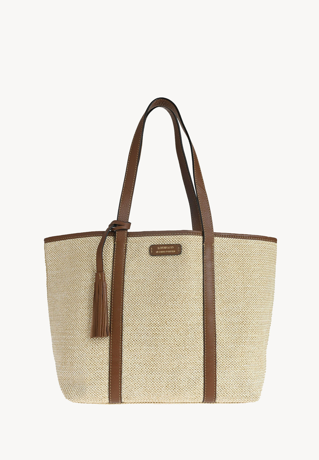 MAUREEN - Raffia and leather shopper bag