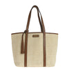 MAUREEN - Raffia and leather shopper bag