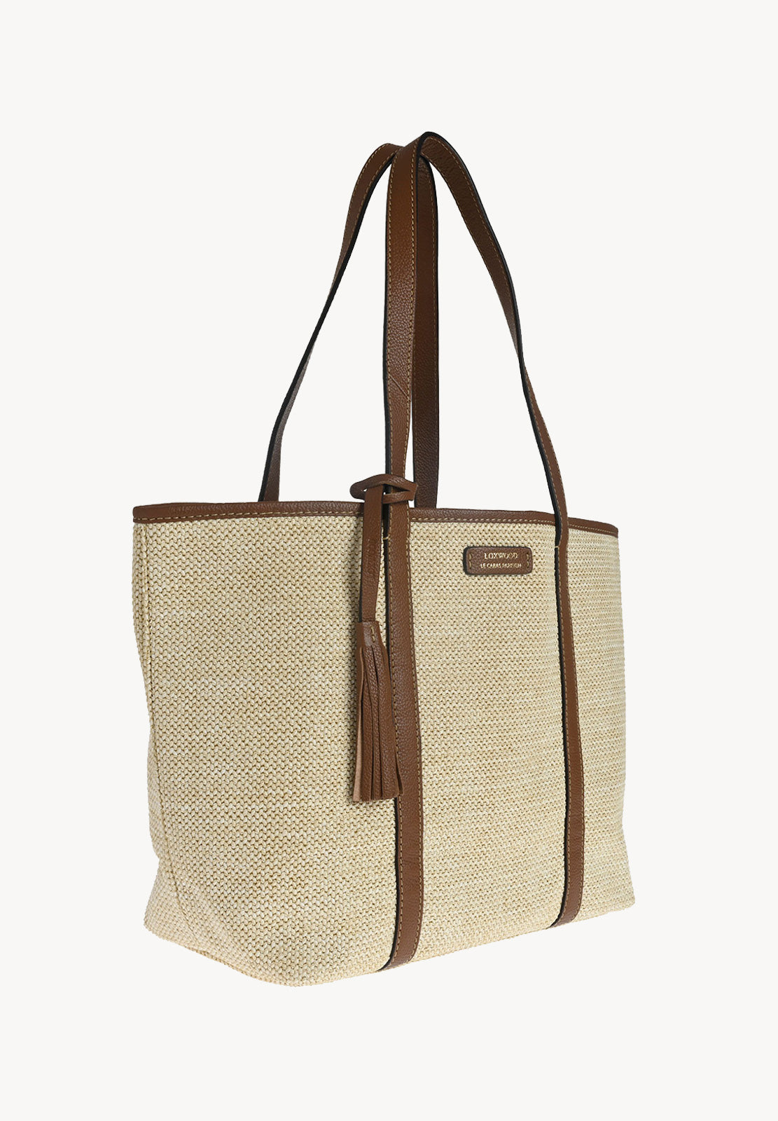 MAUREEN - Raffia and leather shopper bag