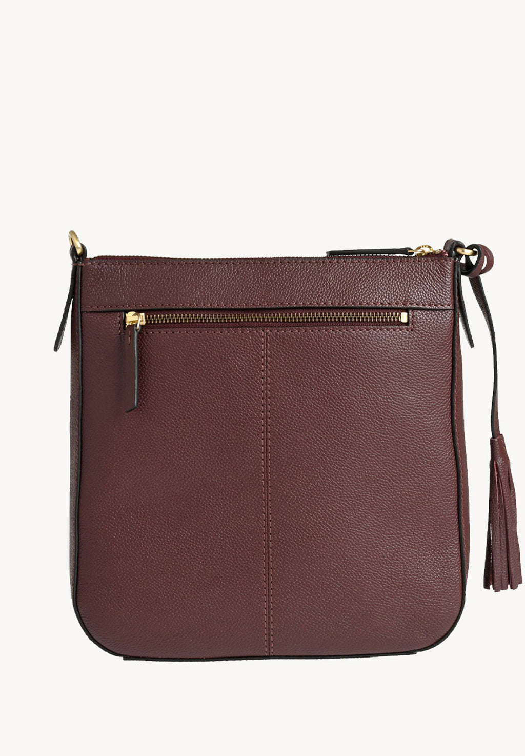 IVY - Sac Messenger en cuir grainé piqué main contrasté