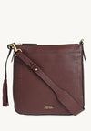 IVY - Sac Messenger en cuir grainé piqué main contrasté