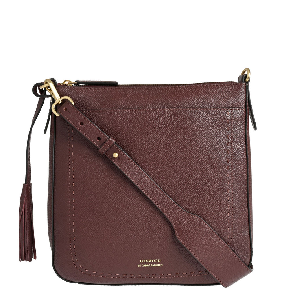 IVY - Messenger bag in contrasting hand-stitched grained leather