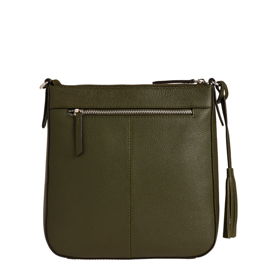 IVY - Messenger bag in contrasting hand-stitched grained leather