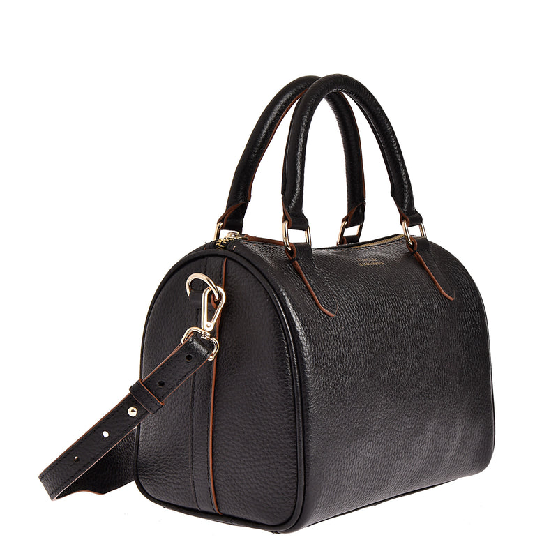 MINI BOWLING - Grained leather bag