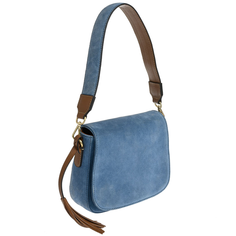 Ehla - Sac besace en cuir velours