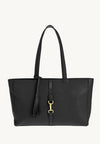 ÉNORA - Grained leather tote bag with carabiner