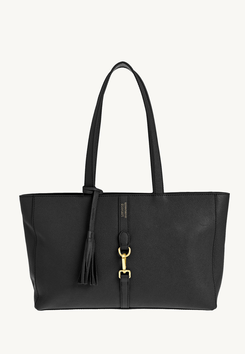 ÉNORA - Grained leather tote bag with carabiner