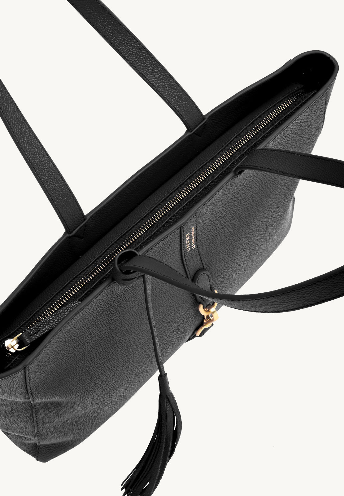 ÉNORA - Grained leather tote bag with carabiner