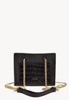 BABY JO - Mini grained leather bag with crocodile print pocket and chains